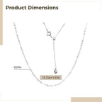 925 Sterling Silver Beaded Chain Necklace for Women – Delicate Car Flower Textured Bead Collar Choker, 15.75"+1.97" Adjustable Extension Chain with Heart Charm Accent for Daily Wear & Gifting