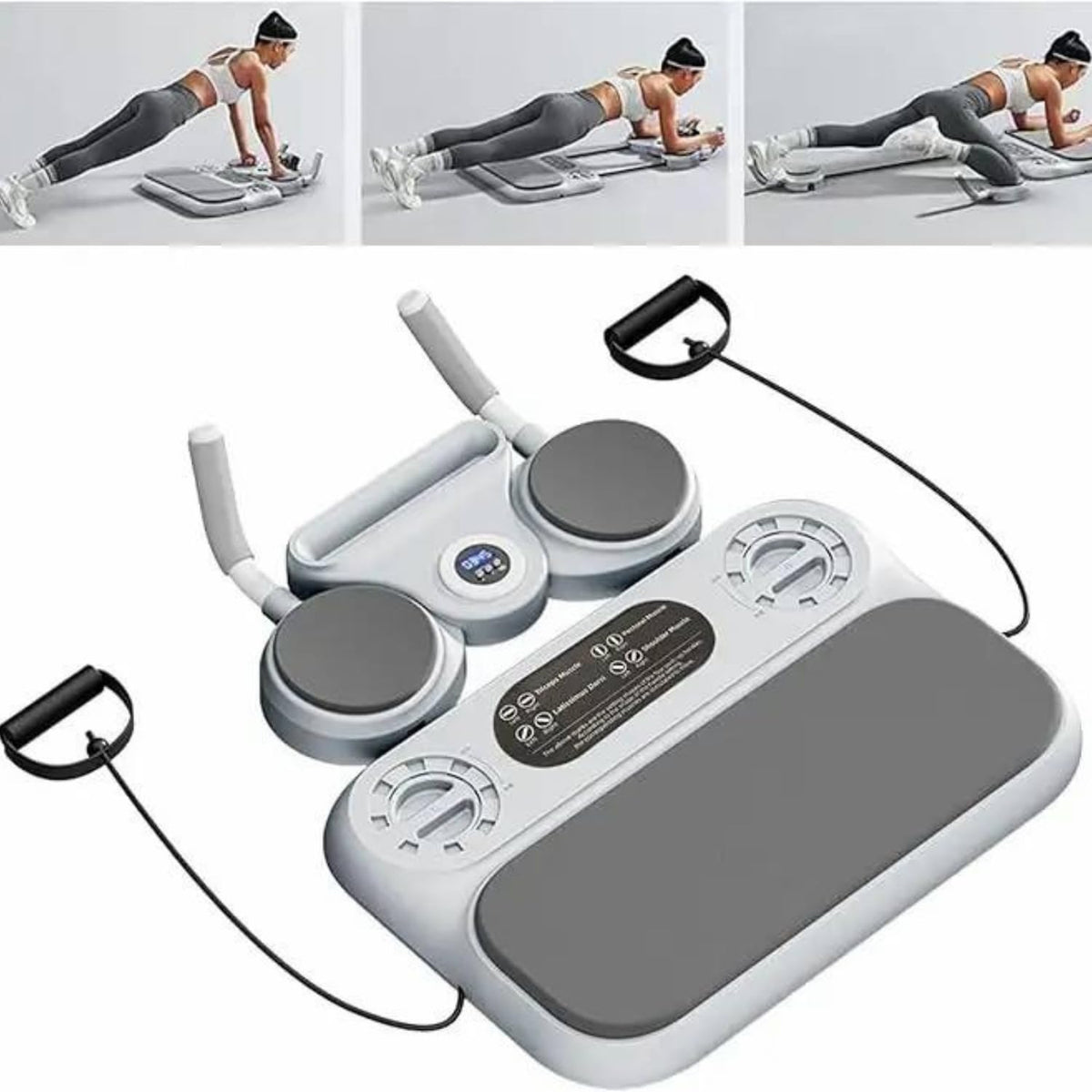Multifunctional 6-in-1 Push-Up Board & Ab Roller System ‚Äì Smart Digital Timer, Adjustable Resistance Bands, Anti-Slip Plank Core Trainer for Full Body Home Fitness Workout