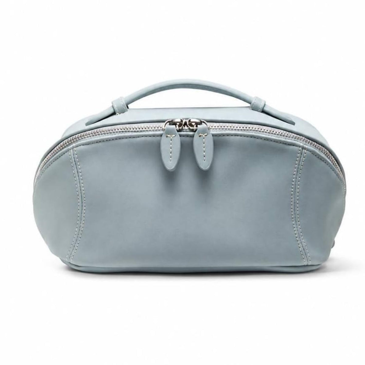 Large Capacity Travel Cosmetic Bag - Soft PU Leather Makeup Organizer with Flat Lay Wide Opening & Dividers