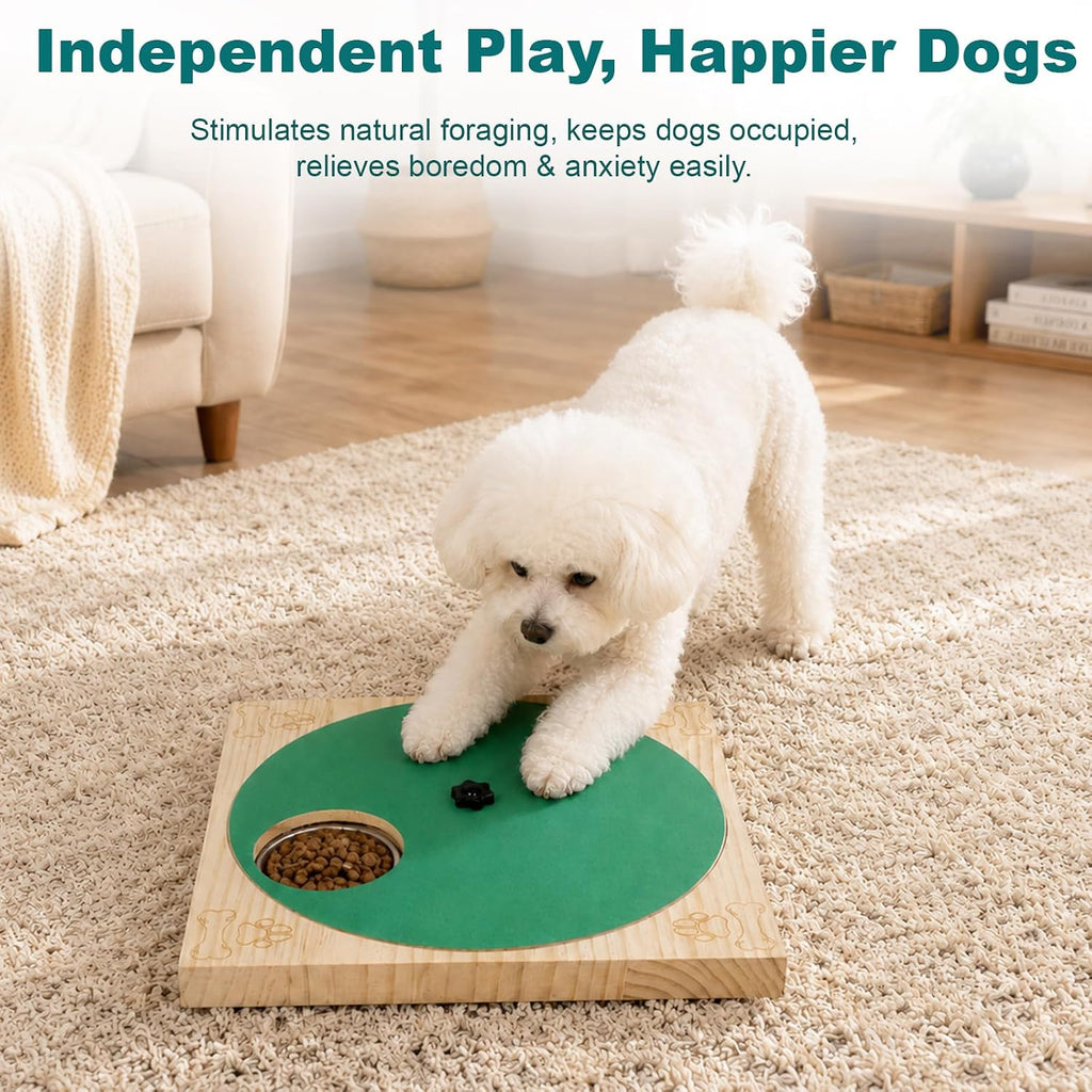 Dog Nail Scratch Board, File Pad with Treat Box, Adjustable Wooden Non-Slip