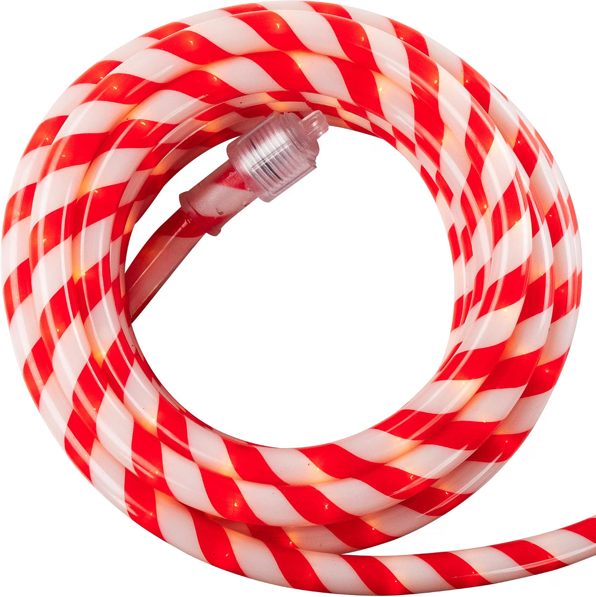 Striped Candy Cane Christmas Rope Lights - Red and White - 18'
