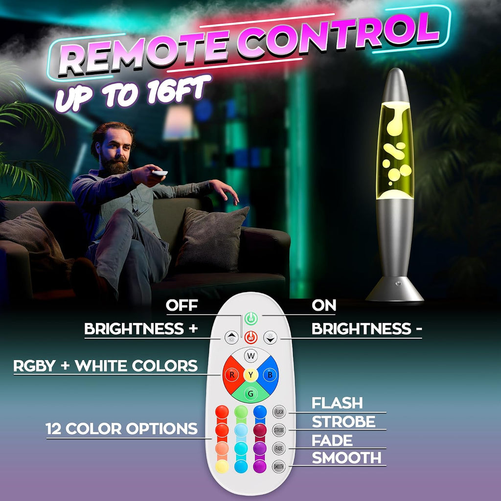 13.5 in Liquid Motion Mood Lamp, 17-Color LED Light, 4 Modes, Remote