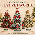 DIY Quilted Christmas and Halloween Tree Kit with Die-Cut Template (Type E) Die-Cut Template, Fabric, Filling and Printed