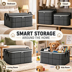 Foldable Storage Bag with Zipper, Clothes & Blanket Storage, S-XL (M) Nonwoven foldable storage bag with zippered lid and side handles; S/M/L/XL sizes for clothes, blankets, bedding and toys.