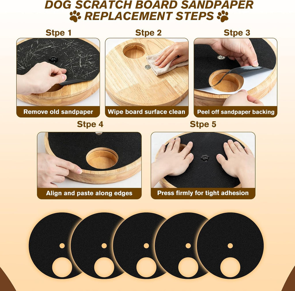 5 Pack Replacement Scratch Pads for Dog Nail Scratch Board, 80 Grit