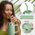 FlowOne Tumbler with Handle and Straw Lid 30 Oz– Insulated Stainless Steel Travel Mug – BPA-Free, Leakproof, Dishwasher Safe – Hot and Cold Drinkware – Car Cup Holder Fit