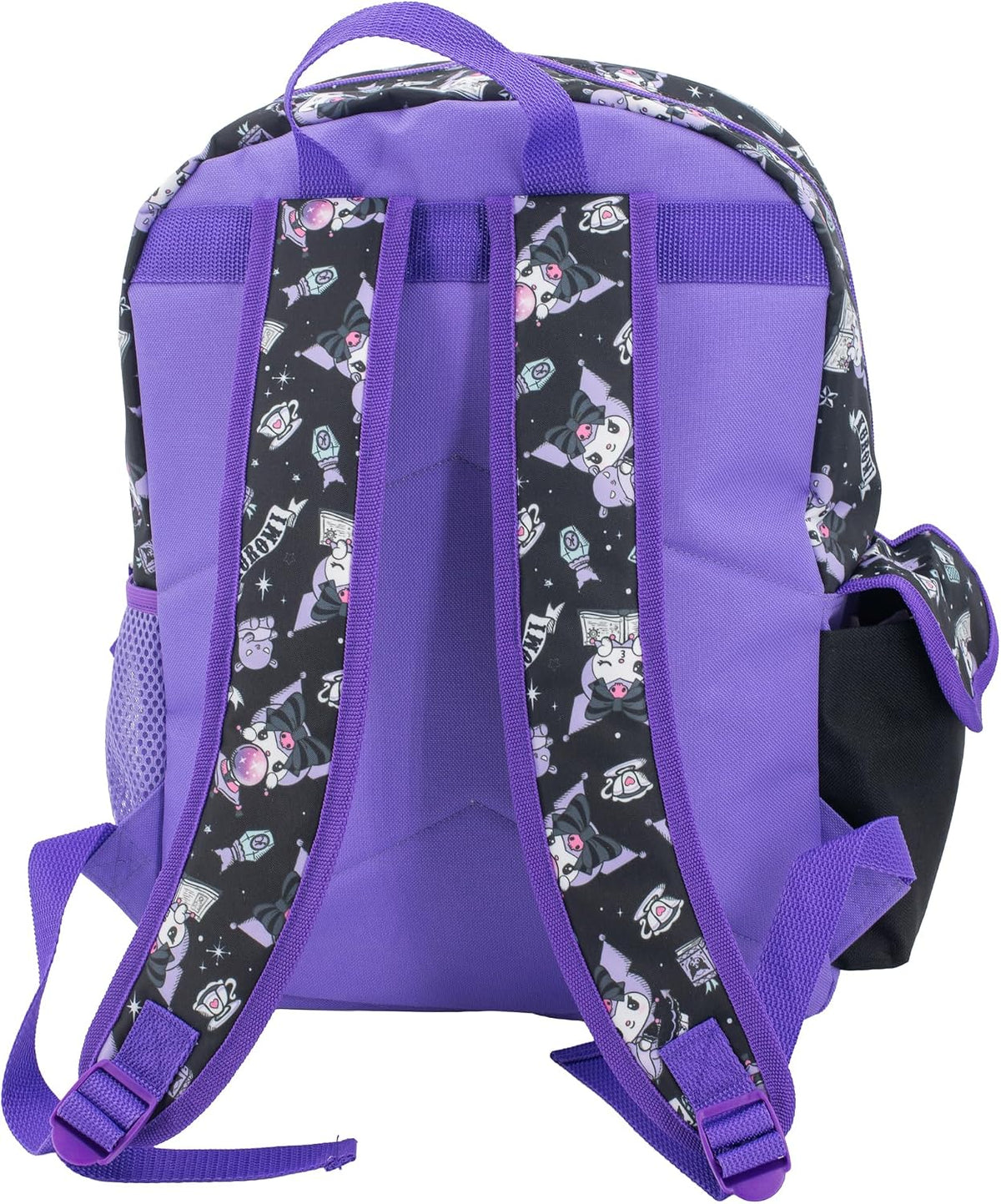 AI Accessory Innovations Hello Kitty 16" Backpack for Girls, Kuromi Kawaii School Bag with Flip Sequins & 3D Front Pocket