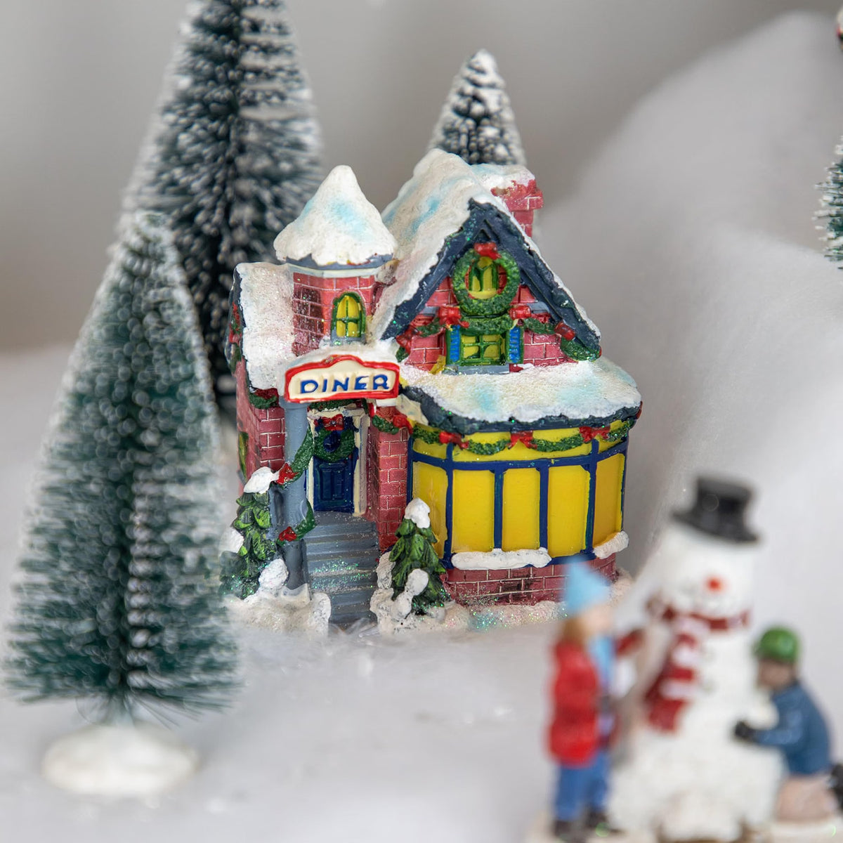 Snowy Diner Christmas Village Building Decoration - 4"