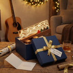 LED Guitar Wall Mount with Shelf, Wooden Guitar Hanger with Pick Holder, USB Powered