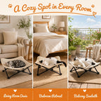 Elevated Cat Bed, Foldable Cat Hammock with Sisal Scratching Surface
