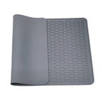 Silicone Electric Stove Top Covers - Glass Stovetop Protector Mat & Heat Resistant Countertop Liner, Extra Large Raised Ridge Dish Drying Mat for Glass Top Cooktop, Flexible Rollable Grey Cover
