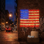 American Flag Lights 5.9x4.3FT Outdoor LED Net Light Decorations for Patio