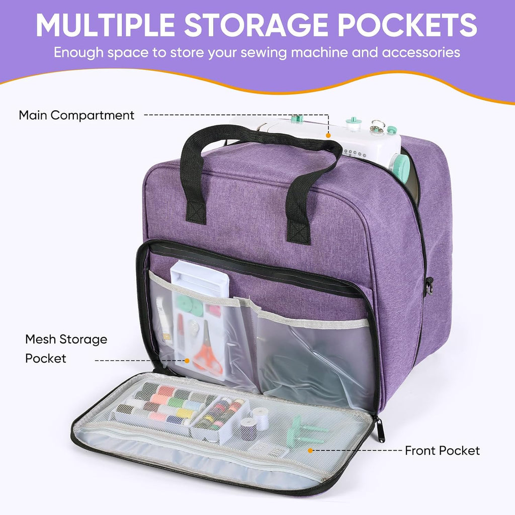 Universal Sewing Machine Carrying Case With Shoulder Strap/Purple(Bag Only)