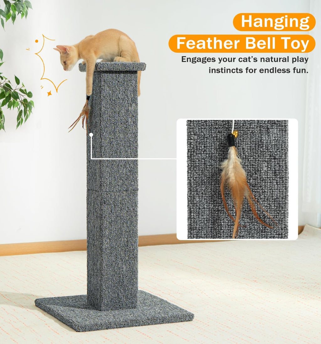 Made4Pets Cat Scratching Post, 32" Carpet Cat Scratcher for Indoor Cats