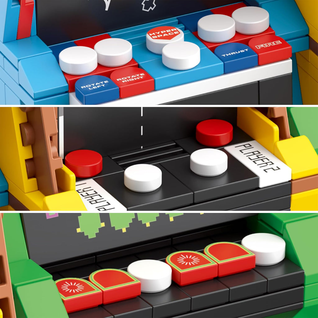Atari Arcade Classics Building Set, 617-Piece 3-Cabinet Retro Gaming Model