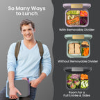 Modern Adult Bento Lunch Box with 3-4 Compartments
