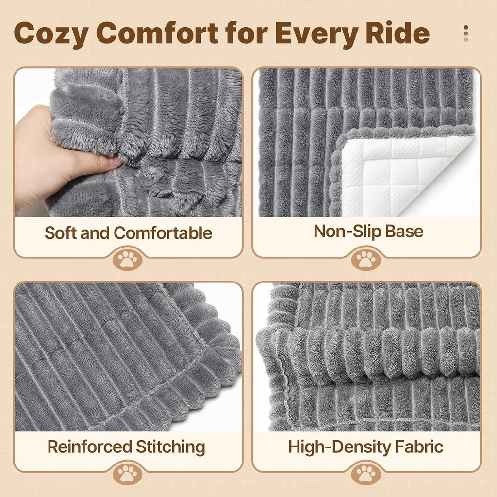 Dog Car Seat Cushion, Extra-Thick Non-Slip Backseat Mat, Gray