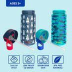 Kids Water Bottle 2-Pack, Replacement Straws Set