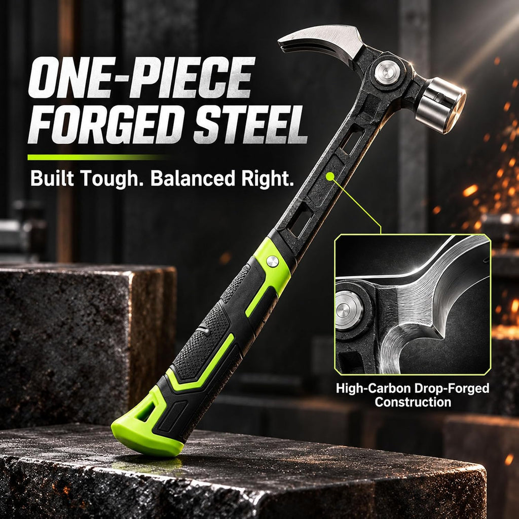 Adjustable Nail Puller Hammer with Magnetic Nail Holder