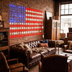 American Flag Lights 5.9x4.3FT Outdoor LED Net Light Decorations for Patio