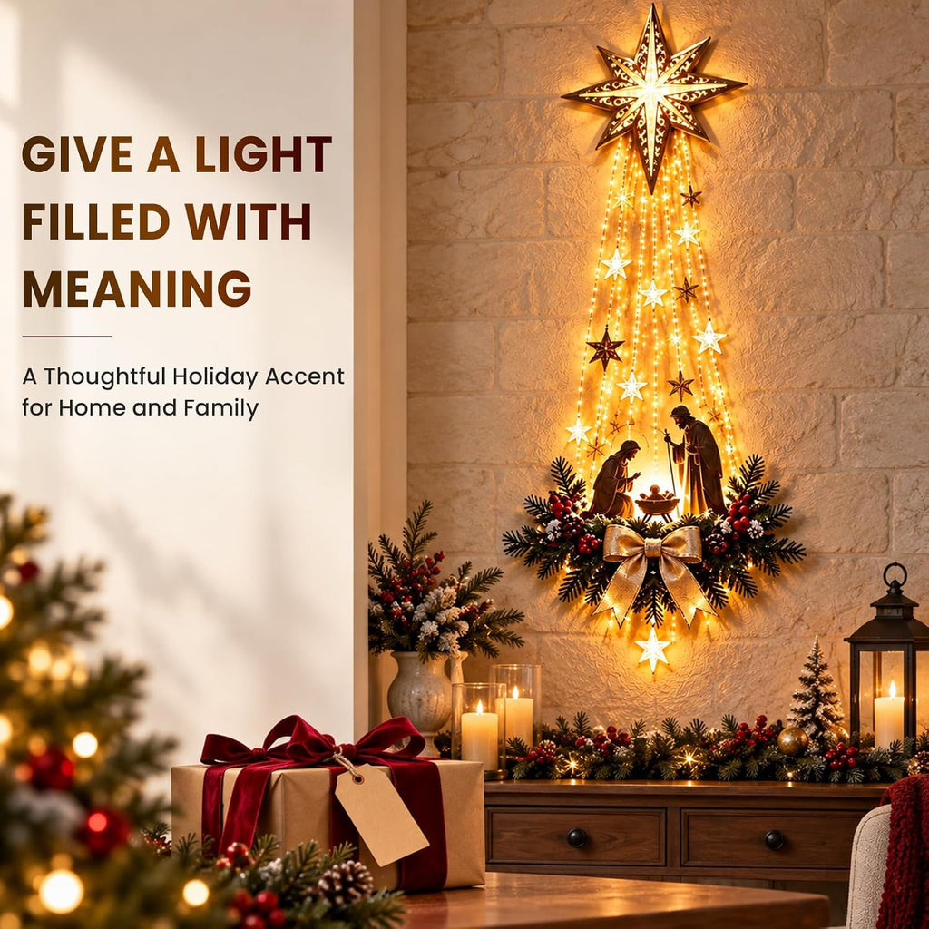 Christmas Decorations Wall Lights Star of Bethlehem Christian Hanging Decor