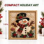 AUOBAG 3D Christmas Fabric Poke Art Kit DIY Snowman Craft Set (Snowman)