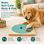 Dog Nail Scratch Board, File Pad with Treat Box, Adjustable Wooden Non-Slip