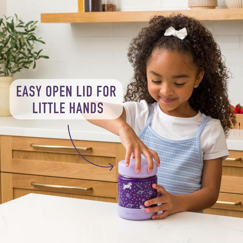 Kids Stainless Steel Food Jar and Reusable Stainless Steel Utensils Set