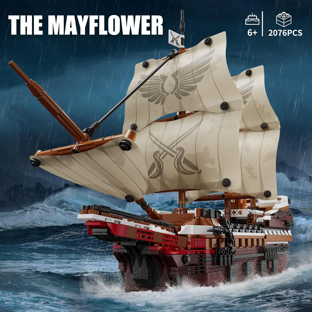 Pirate Ship Building Set with LED Lights, 2076 PCS Ship Model
