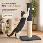 Made4Pets Tall Cat Scratching Post, 33" Sisal & Carpet Scratcher