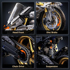 Chodia 1:5 Motorcycle Building Set, 2,078-Piece Large-Scale Model