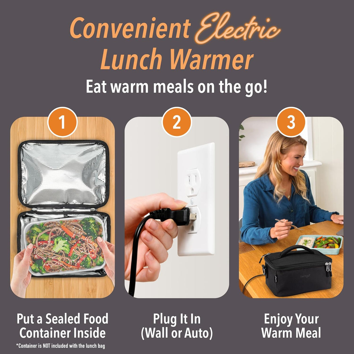 Heat Electric Lunch Bag & Heated Lunch Box for Work & Travel