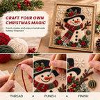 AUOBAG 3D Christmas Fabric Poke Art Kit DIY Snowman Craft Set (Snowman)