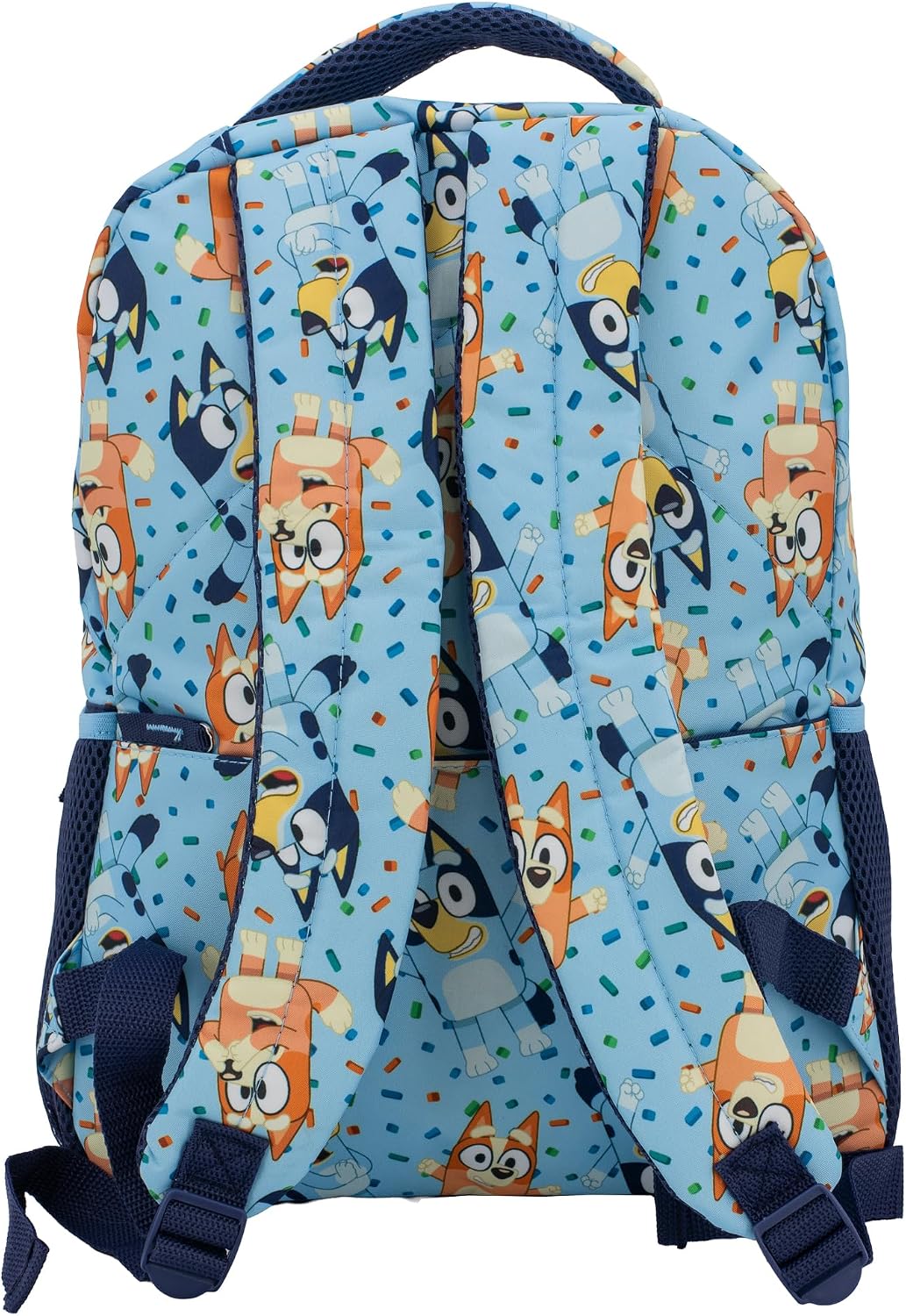 AI Accessory Innovations Bluey & Bingo Backpack, Multi-Pocket School Bag with Adjustable Straps & Padded Back, Blue