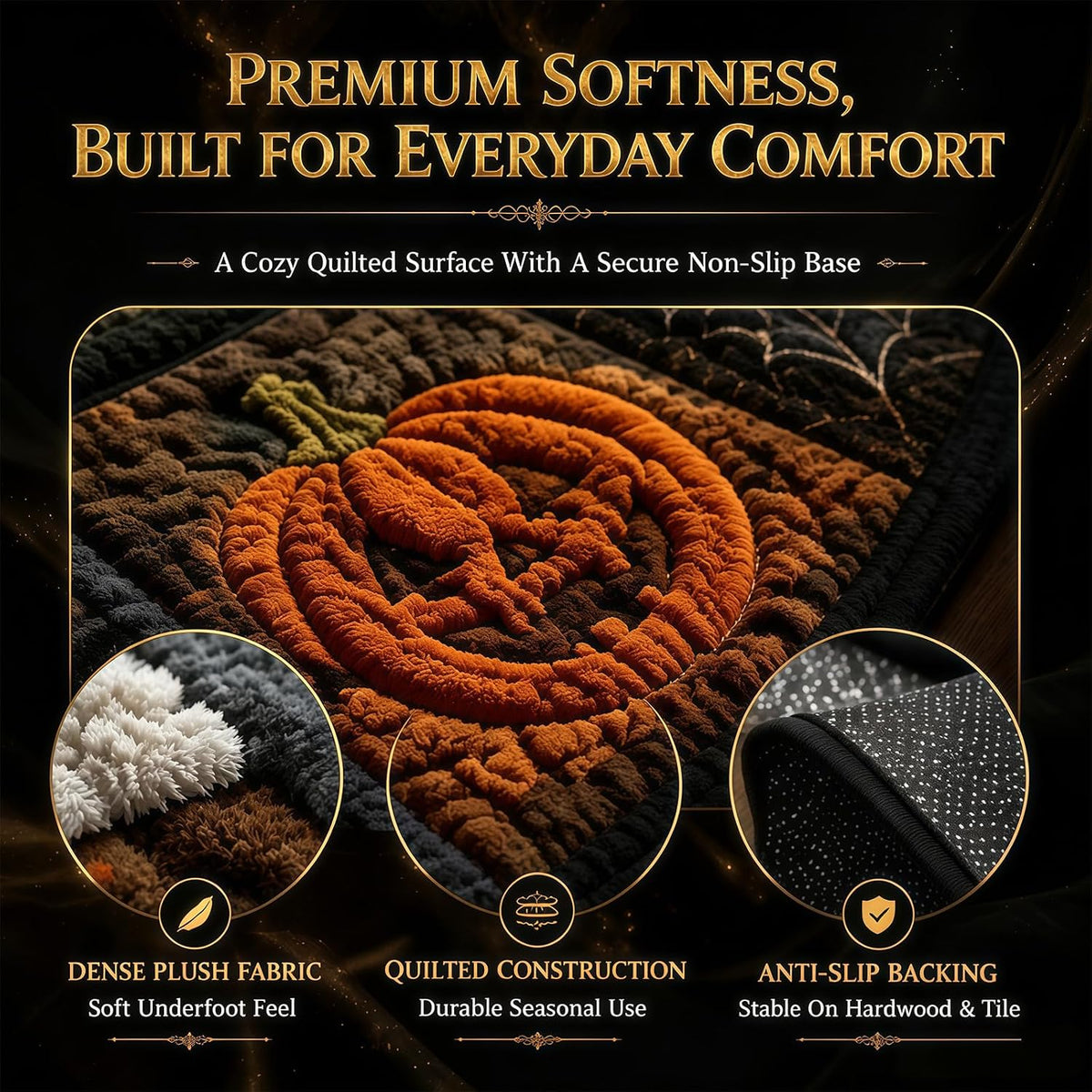 3D Haunted Staircase Round Rug – Spooky Halloween Optical Illusion，B-120cm