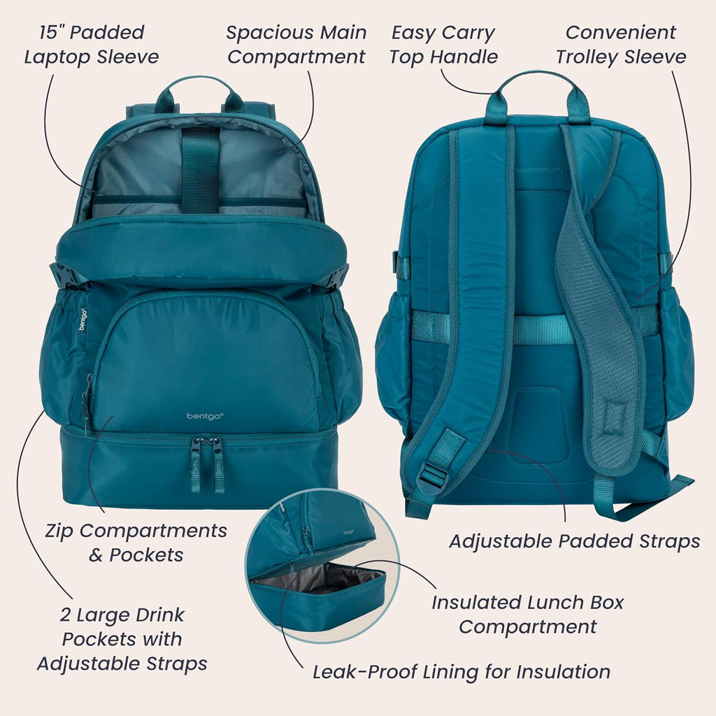 2-in-1 Adult Backpack & Insulated Lunch Bag