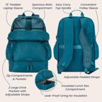 2-in-1 Adult Backpack & Insulated Lunch Bag