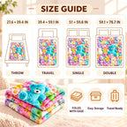 3D Plush Throw Teddy Bear Blanket, Fluffy Flannel Comfort，A：51×59 in