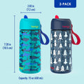 Kids Water Bottle 2-Pack, Replacement Straws Set