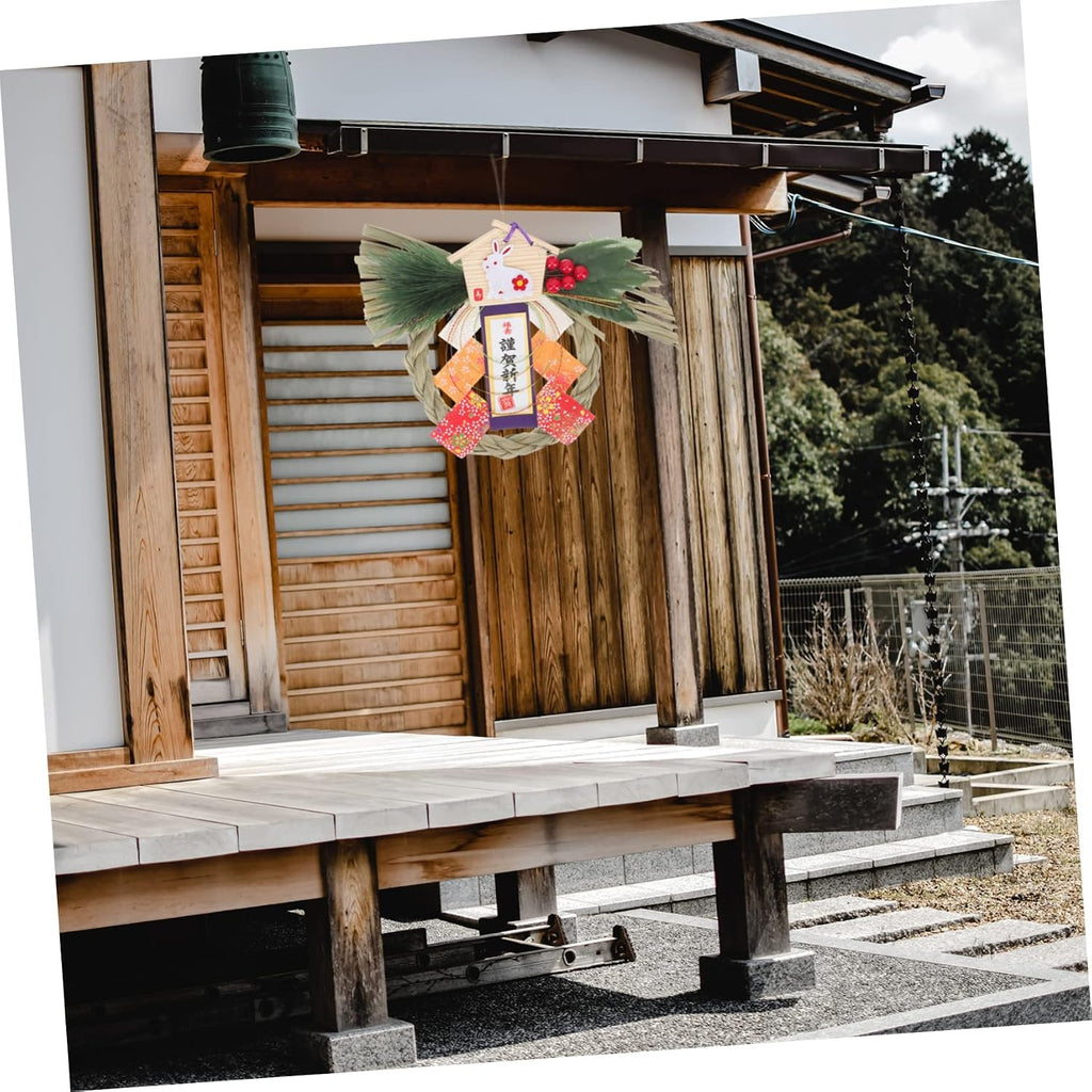 Japanese Style Year Hanging Decoration Straw Wreath Pendant for Festive Home Decor for Year Celebrations and Traditional Japanese Celebrations