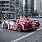 1:14 Pink Race Car Building Blocks, 1,144-Piece Supercar Model Kit