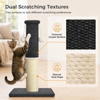 Made4Pets Tall Cat Scratching Post, 33" Sisal & Carpet Scratcher