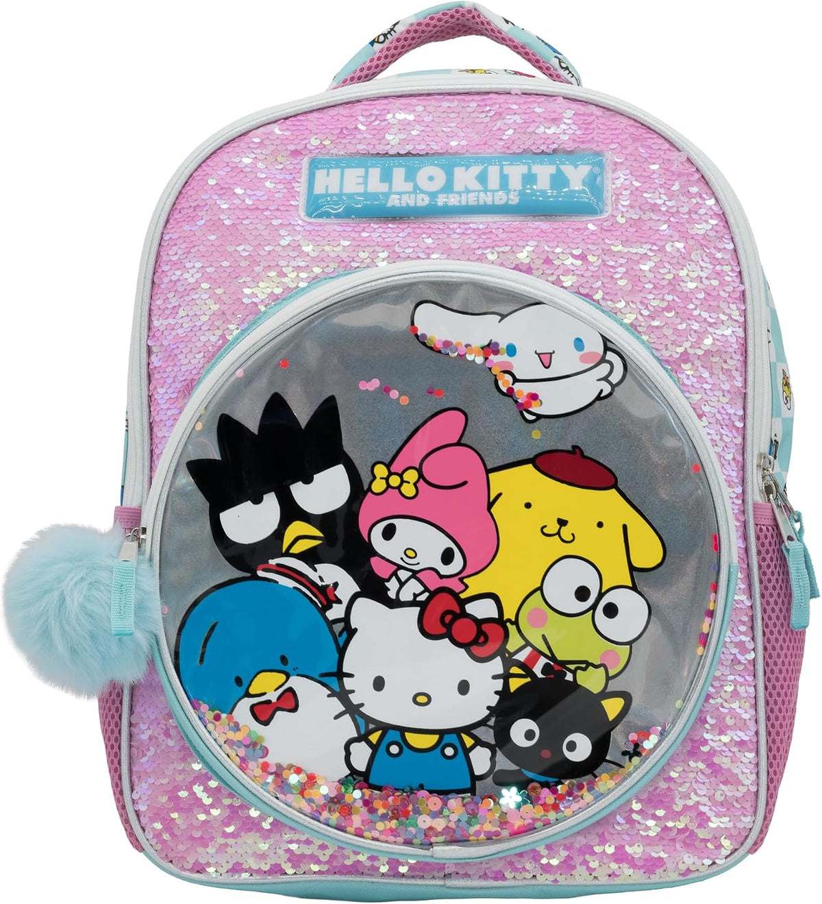 AI Accessory Innovations Hello Kitty & Friends 16" Girls Backpack, Sanrio Kawaii Flip Sequin School Bag