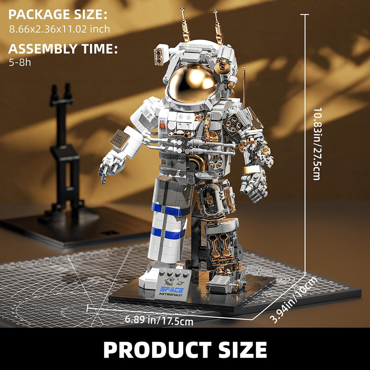Space Astronaut Building Set with Display Stand for Boys Age 8-12