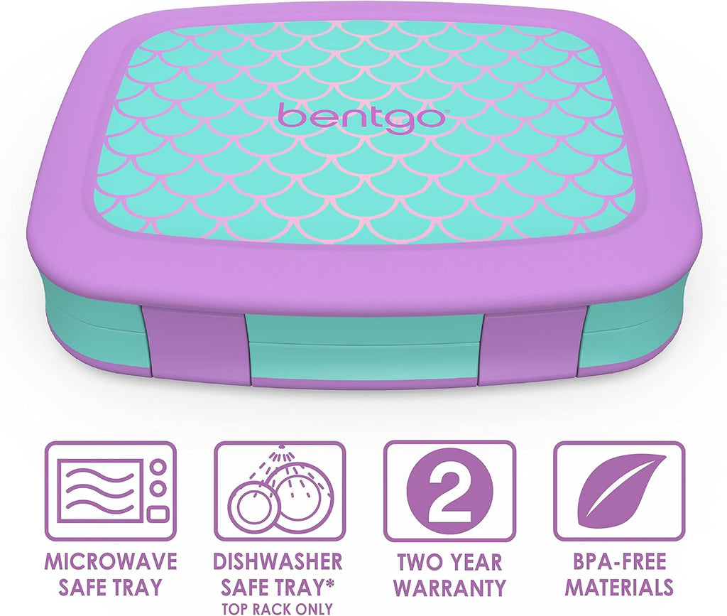 Prints Insulated Lunch Bag Set With Kids Bento-Style Lunch Box (Mermaid Scales)
