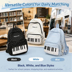 Piano Backpack With Polka Dot Pattern, Cutecore Style Daypack For High School Students, Travel And Everyday Use (2 Pcs)