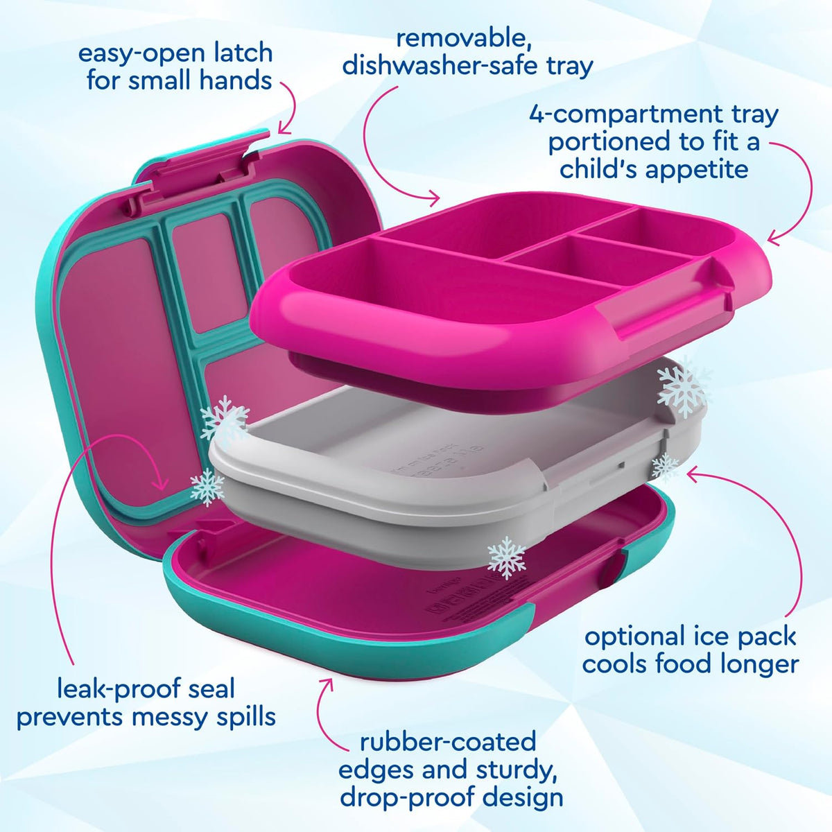 Chill Kids (Fuchsia/Teal) and Chill Mini (Tide Blues) Lunch Box Set
