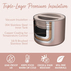 Stainless Steel Food Canister (Rose Gold) and Deluxe Lunch Bag Set (Blush)