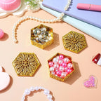 12 pcs Hexagonal Candy Gift Boxes Hollow Out Jewelry Wrapping Box for Wedding Favors Christmas Parties Candy Container Packaging 2.36 X 2.36 X 1.18 in Gold