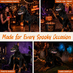 Scary Dog Muzzle Mask, Halloween Hellhound Monster Teeth Costume for Medium and Large Dogs (L)